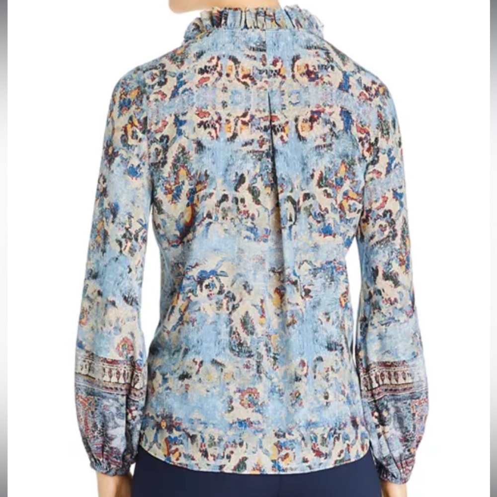 Kobi Halperin Silk Molly Ruffle Trimmed Printed Blouse - Picture 2 of 10